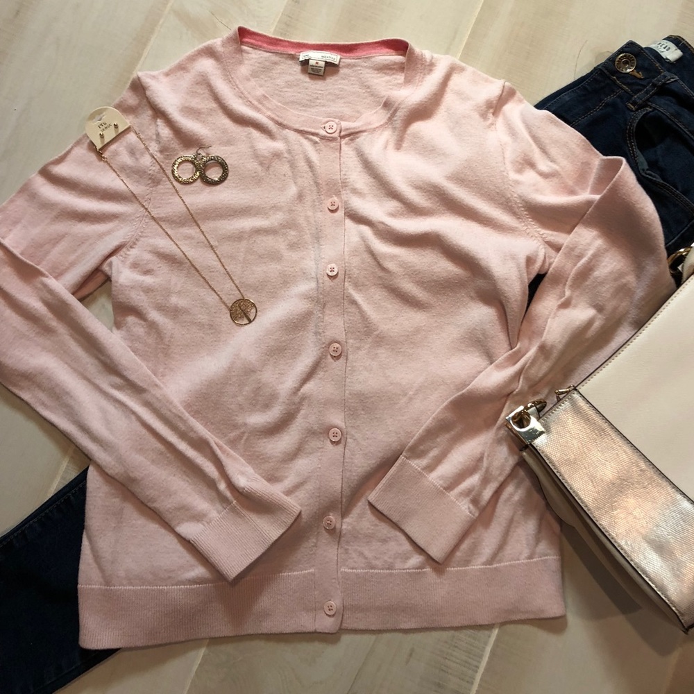 Gap Light Pink Button Down Cardigan Sweater